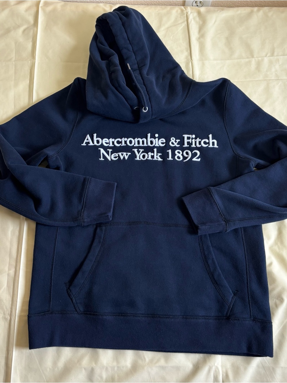 Abercrombie & Fitch Navy Hoodie with White Logo